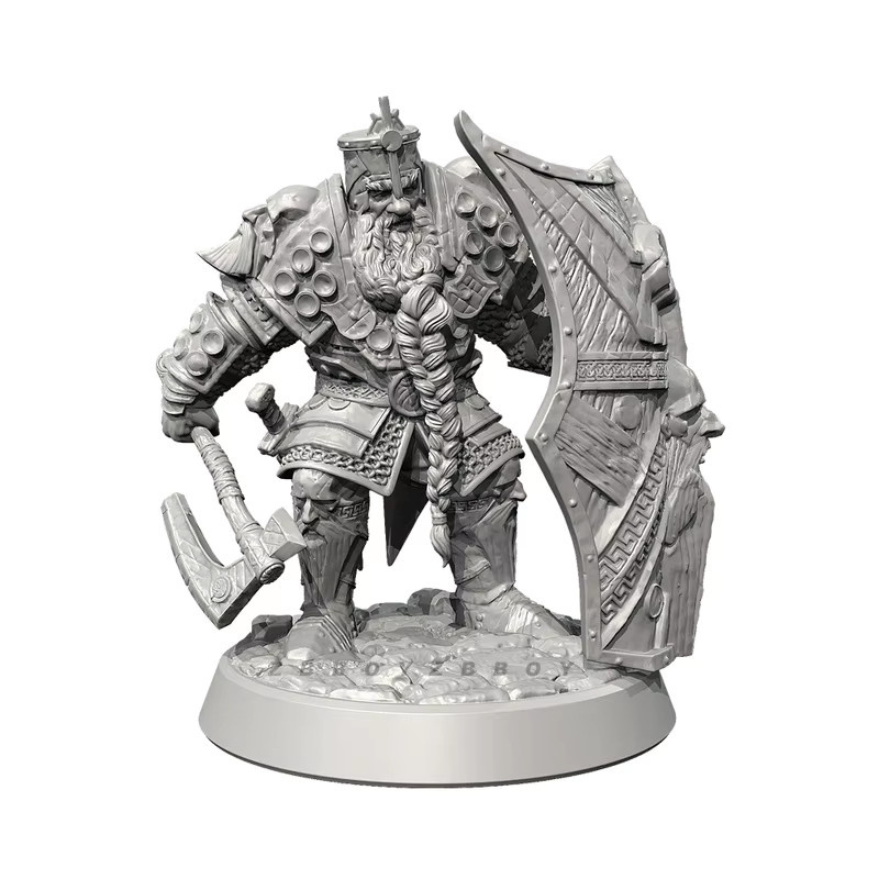 Novivis Zwergkrieger Harzmodellfigur, 3D gedrucktes weißes Modellspielzeug, unmontierter und unbemalter Bausatz - Bild 2
