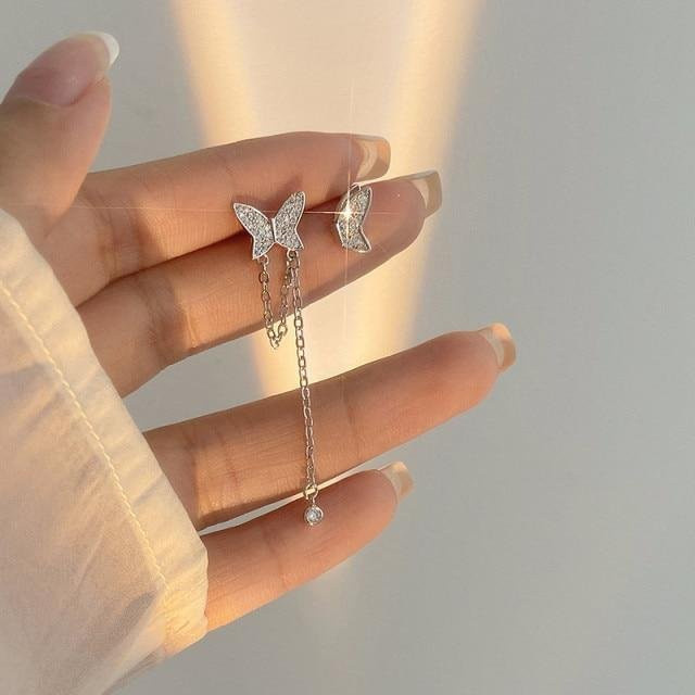 YIRAN Jewelry Ohrringe, Mond Stern, Clip, Goldfarbe, Damen, Zirkonia - Bild 1