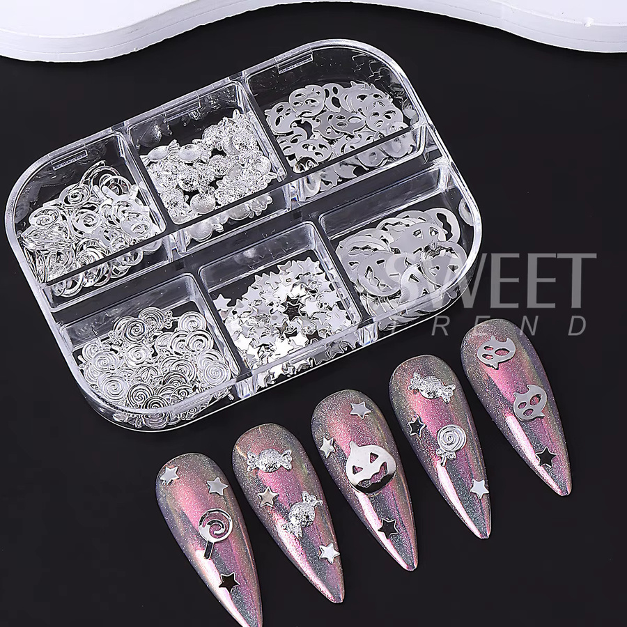 SWEET TREND Nagelglitzer Metallflocken Gold Silber, Unisex - Bild 4