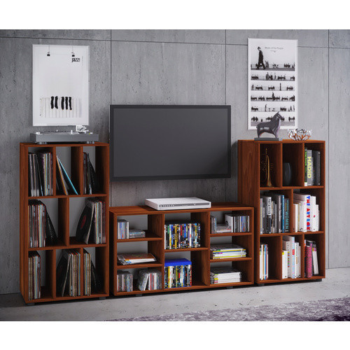 VCM Regal Schaltino in Braun mit Rückwand, B/H/T: 36 x 115 x 60 cm - Bild 2
