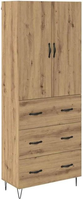 vidaXL Highboard 2-teilig in Artisan-Eiche mit Glastüren und Schubladen, B/T/H: 180 x 34 x 60 cm - Bild 1