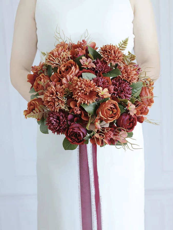 HUAFENFEN Künstliche Rosen und Pfingstrosen in Gelb als Seidenblumen-Dekoration für Hochzeiten, Muttertag oder als Tischdekoration - Bild 2