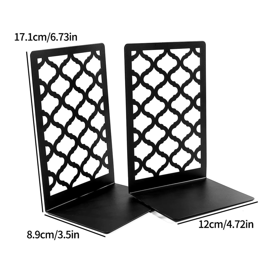 Sharprepublic 2er-Set Schreibtisch-Buchstützen aus Metall in Schwarz, geometrisches Design für Büro und Zuhause - Bild 6