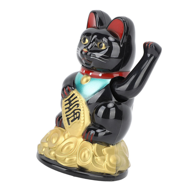 Tooarts Glückskatze-Ornament in Schwarz, batteriebetrieben, Höhe: 11,4 cm - Bild 4