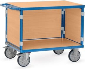 Fetra Tischwagen 3402 aus Stahl in Blau mit 3 Wänden - Bild 1