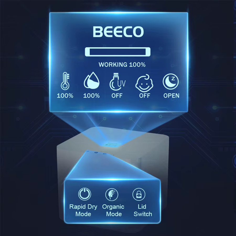BEECO HQD-314Pro Küchenkomposter in Weiß mit 3,3 l Fassungsvermögen, UVC-Licht und LCD-Bildschirm - Bild 5