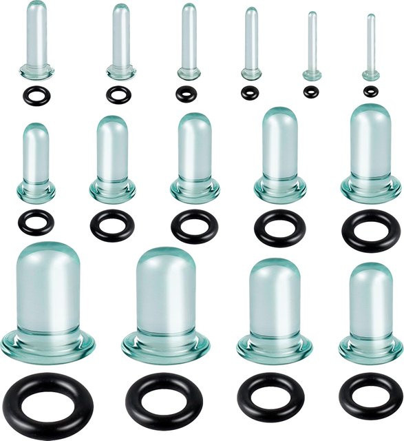 WTX Ohrmessgeräte Dehnungsset, Glas, 1,6–16 mm, Unisex - Bild 1