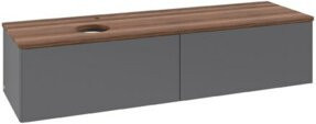 V&B Waschtischunterschrank Antao ohne Frontstruktur, Wandhängend, Anthrazit lackiert, B: 160 cm, T: 50 cm - Bild 1