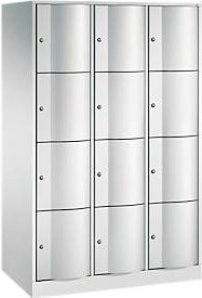 C+P Schließfachschrank Resisto mit 3 Abteilen und 12 Fächern, Lichtgrau, B: 114,8 cm, T: 64,0 cm, H: 195,0 cm - Bild 1