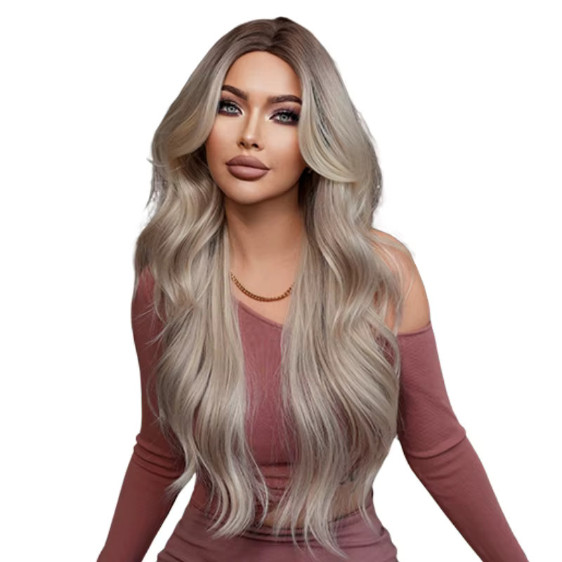 7JHH WIGS Perücke, lang, gewellt, aschblond, Damen - Bild 4