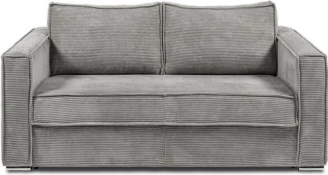 Vente-unique Schlafsofa Loreto Polster-Schlafsofa in Hellgrau mit einer Breite von 195 cm - Bild 1