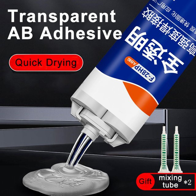 Transparenter AB-Kleber als superstarker Epoxy-Reparaturkleber für Metall, Kunststoff, Holz und Glas, 50 ml - Bild 1