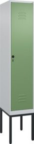 C+P Spind Classic PLUS Garderobenschrank mit 1 Abteil und Trennwand, Farbe: Resedagrün, H x B x T: 212 x 40 x 50 cm - Bild 1