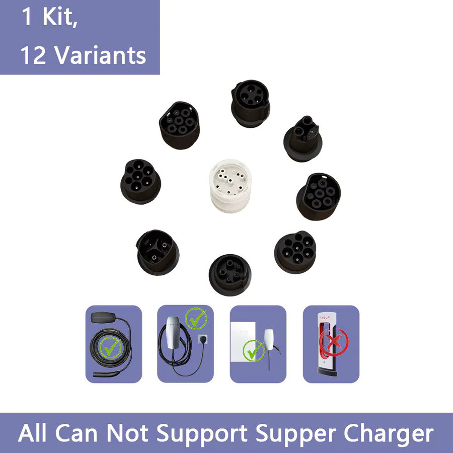 Erobot Adapter für 4 AC-Ladestationen kompatibel mit Typ 2 und J1772 in Schwarz und Türkis - Bild 3