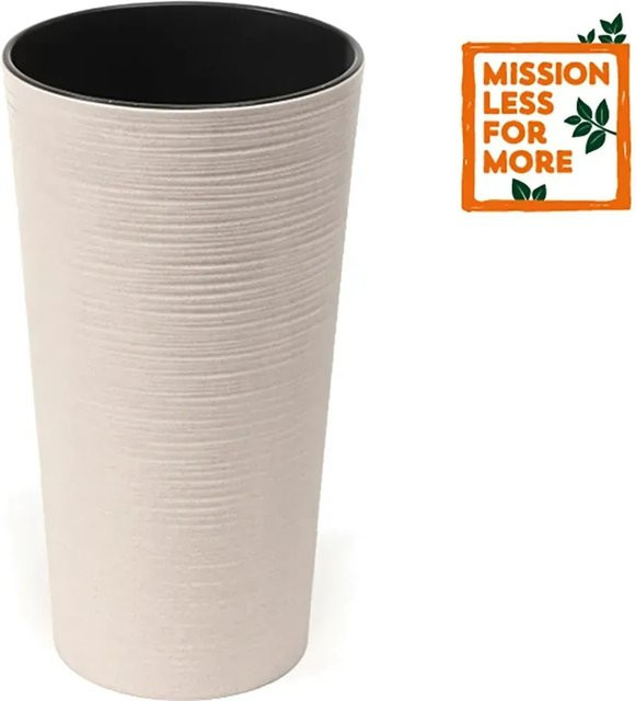 Siena Garden Pflanzkübel Eco Locon in Weiß mit Rillenoptik, Höhe: 46,5 cm, Durchmesser: 25 cm - Bild 1