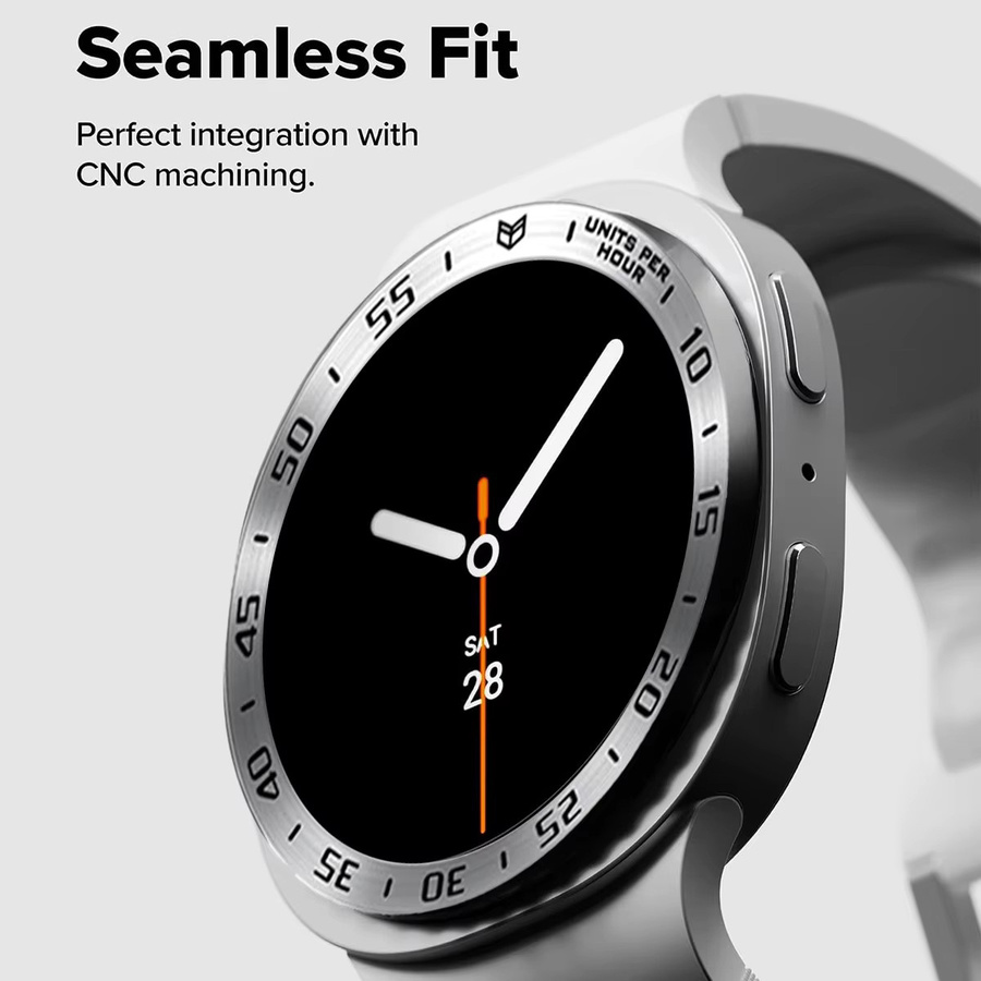 CAOWTAN Uhrengehäusering Edelstahl, Silber, Unisex, für Samsung Galaxy Watch 8 - Bild 4