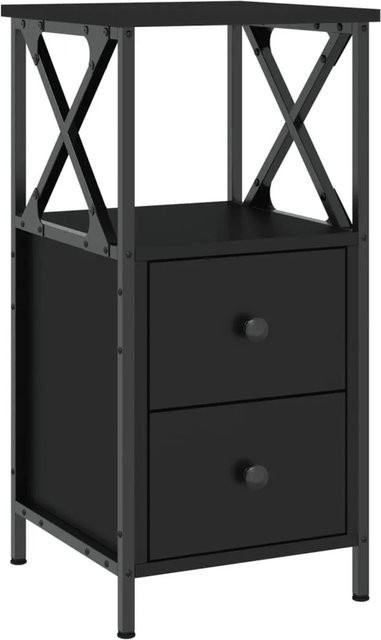 vidaXL Nachttisch in Schwarz aus Holzwerkstoff und Eisen, B/T/H: 34 x 35,5 x 70 cm - Bild 1