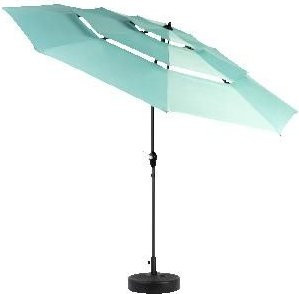 MUVOE Doppelseitiger rechteckiger Sonnenschirm mit Kurbel aus Aluminium und Polyester, Farbe: Hellgrün, Breite: 450 cm - Bild 1