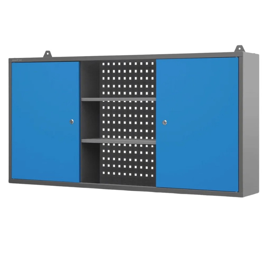JAN NOWAK Hängeschrank für Werkstatt und Garage, abschließbar, Anthrazit-Blau, B/T/H: 60 x 20 x 120 cm - Bild 2