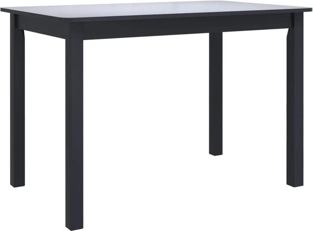 vidaXL Esstisch aus Gummiholz und MDF in Schwarz, rechteckig, B/T/H: 114 x 71 x 75 cm - Bild 1