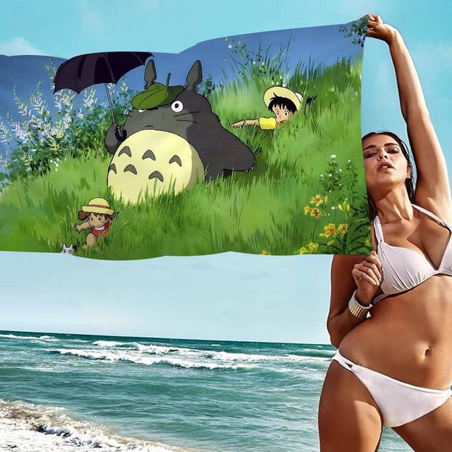 Bilibili Cartoon Totoro Mikrofaser Strandtuch, saugfähiges und weiches Handtuch in Multicolour - Bild 1