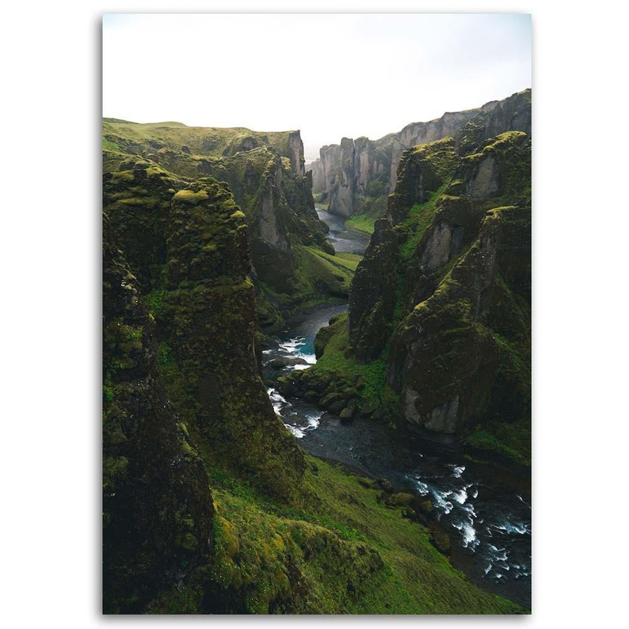 Leinwandbild Feeby Landschaft mit Bergen und grünem Wald, Farbe: Grün, B/H: 40 x 60 cm - Bild 3