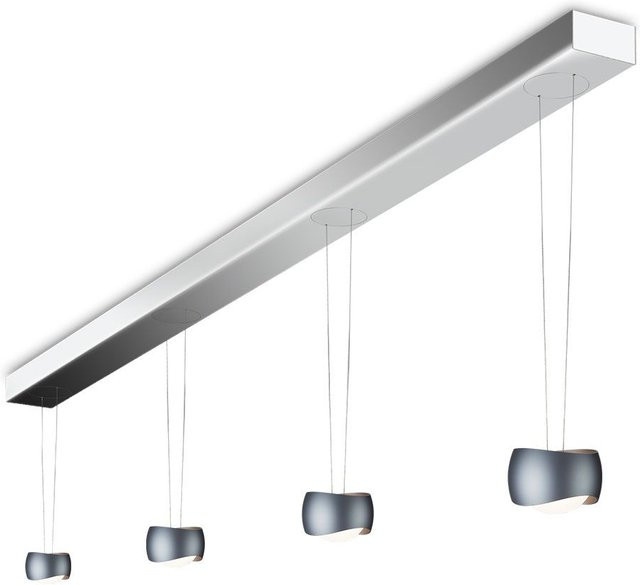 Oligo Curved Slack-Line LED-Pendelleuchte 4-flammig in Basalt und Chrom mit Tunable White (2200K - 5000K) und Casambi-Steuerung - Bild 1