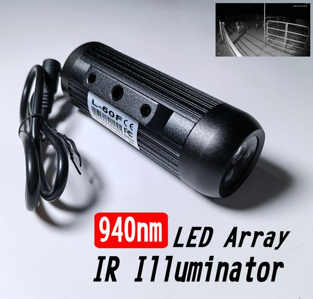 ACDML 3-teiliges IR-LED-Array für Überwachungskameras, 940 nm unsichtbare Nachtsicht-Beleuchtung, 6 W, Schwarz - Bild 1