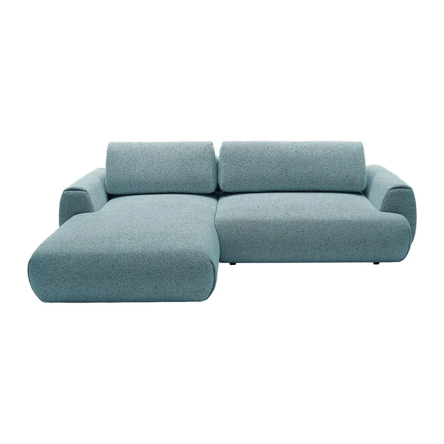 Vente-unique Schlafsofa Monelia in Blau mit L-Form und meliertem Stoff, Breite: 270 cm - Bild 2