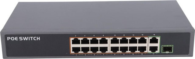 Aimo PoE Ethernet Switch mit Green Technology aus Aluminiumlegierung in Schwarz - Bild 1