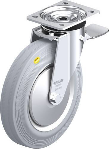 Blickle Lenkrolle L-RD 252R-3-ST-VLI-FA mit Feststeller, Farbe Grau, Rad-Durchmesser: 25 cm, Tragfähigkeit: 450 kg - Bild 1
