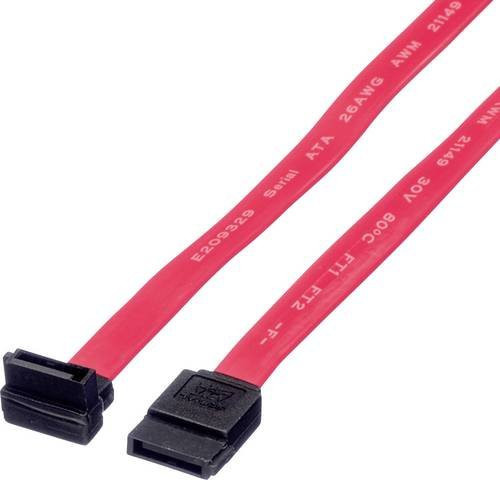 Value SATA Festplatten Anschlusskabel mit 1x 7-poligem SATA-Stecker auf 1x 7-poligem SATA-Stecker, Farbe: Rot, Länge: 0,50 m - Bild 1