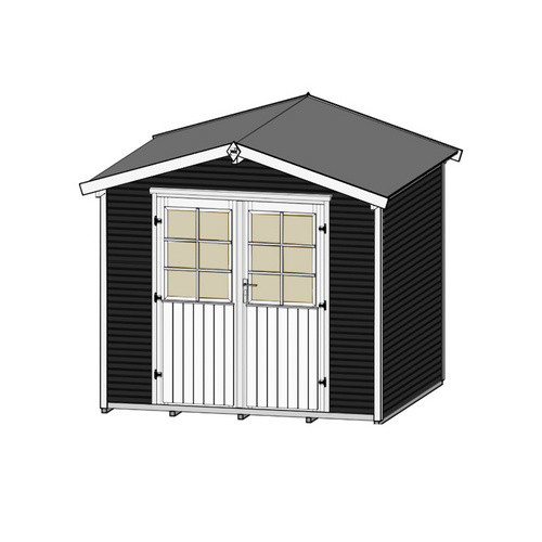 WEKA Gartenhaus 218 Gr.3 aus Massivholz mit Satteldach und Vordach in Anthrazit, B/H/T: 320 x 234 x 235 cm - Bild 3