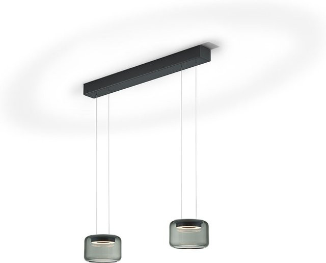 Knapstein Sidra-2 LED-Pendelleuchte in Schwarz mit Glas und Metall, dimmbar und höhenverstellbar - Bild 1