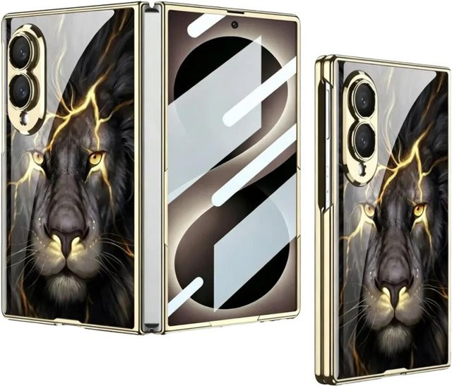 Samsung Galaxy Z Fold8 5G Handyhülle mit Display Schutzglas im Löwe Design Multicolor - Bild 1