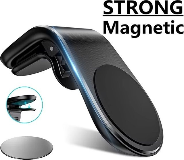 Magnetische BRYNTHORX Auto-Handyhalterung für Lüftungsschlitze in Schwarz zur GPS-Navigation für iPhone, Xiaomi, Realme und OPPO - Bild 1