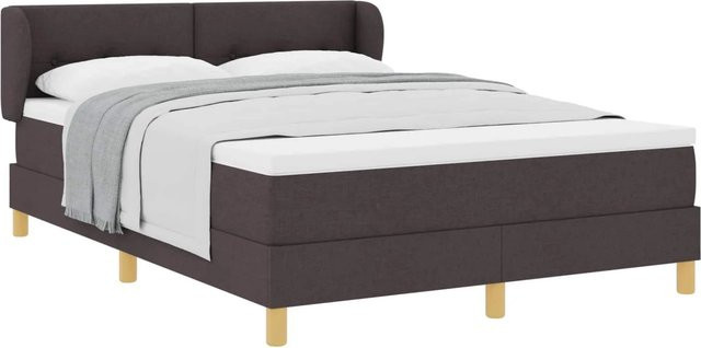 vidaXL Boxspringbett mit Matratze in Dunkelbraun, B/T: 140 x 190 cm, modernes Design mit Taschenfederkern - Bild 1