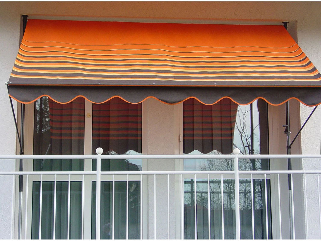 ANGERER Klemmmarkise braun orange gestreift, Breite: 350 cm - Bild 2