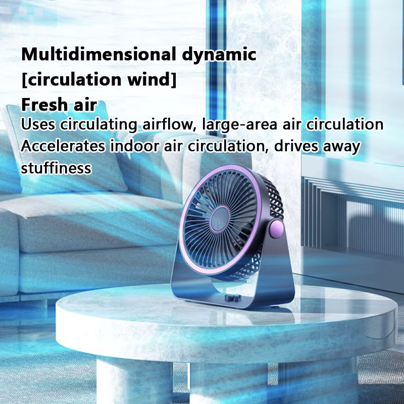 Xiaomi USB-Aufladbarer Tragbarer Tischventilator für Büro und Zuhause in Grau oder Lila - Bild 4