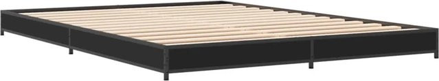 vidaXL Bettgestell Schwarz aus Holzwerkstoff und Metall B/T/H: 138 x 193 x 14,5 cm - Bild 1