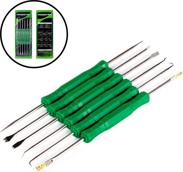 DAZZLEEX 6-teiliges PCB Entlöten Aid Tool Kit zur Platinenreinigung und Reparatur in Grün - Bild 1