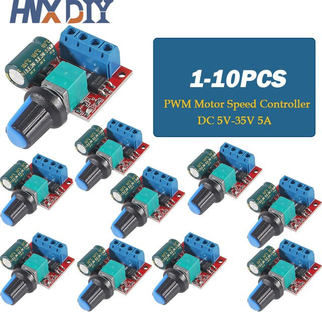Mini DC Motor PWM Geschwindigkeit Controller zur Einstellung der Spannung von 5V-35V und 5A für 6V 12V 24V Motoren - Bild 1