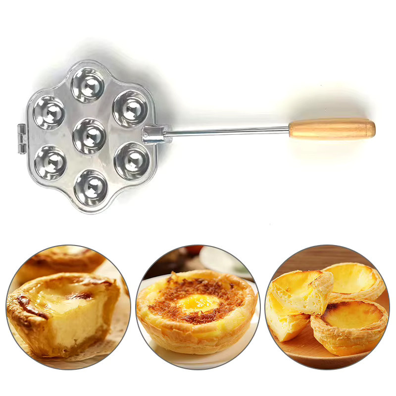 Backform aus Aluminiumlegierung mit 7 runden Mulden in Silber für Muffins, Cupcakes und Eierkuchen - Bild 2