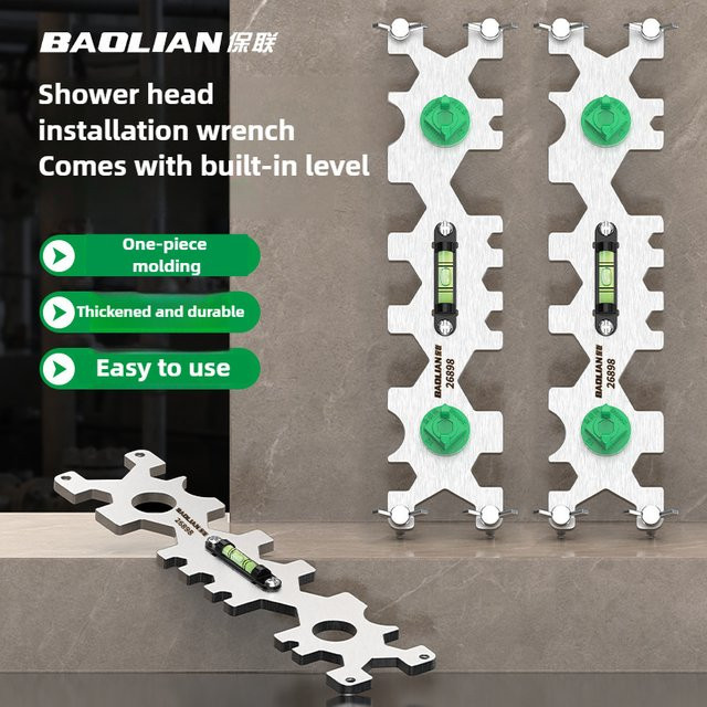 BAOLIAN 15-in-1 Multifunktions-Sanitärschlüssel mit Nivellierung und verstellbarer Funktion für die Installation von Badezimmerrohren und Reparaturen - Bild 1