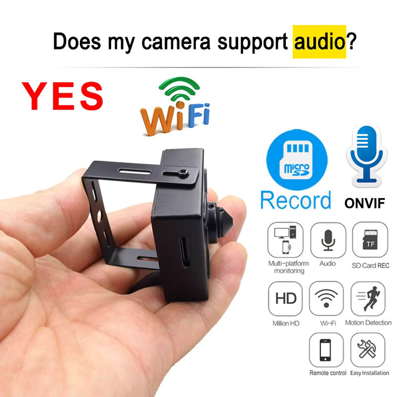 JIENUO MINI Drahtlose IP Kamera 5MP HD mit Audio und Wifi, Schwarz - Bild 3