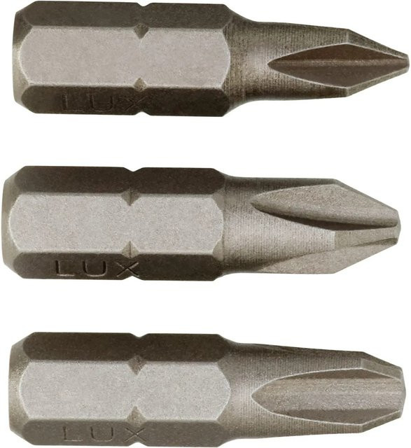LUX-TOOLS Bit-Satz Kreuzschlitz PH1 PH2 PH3 in Silber - Bild 1