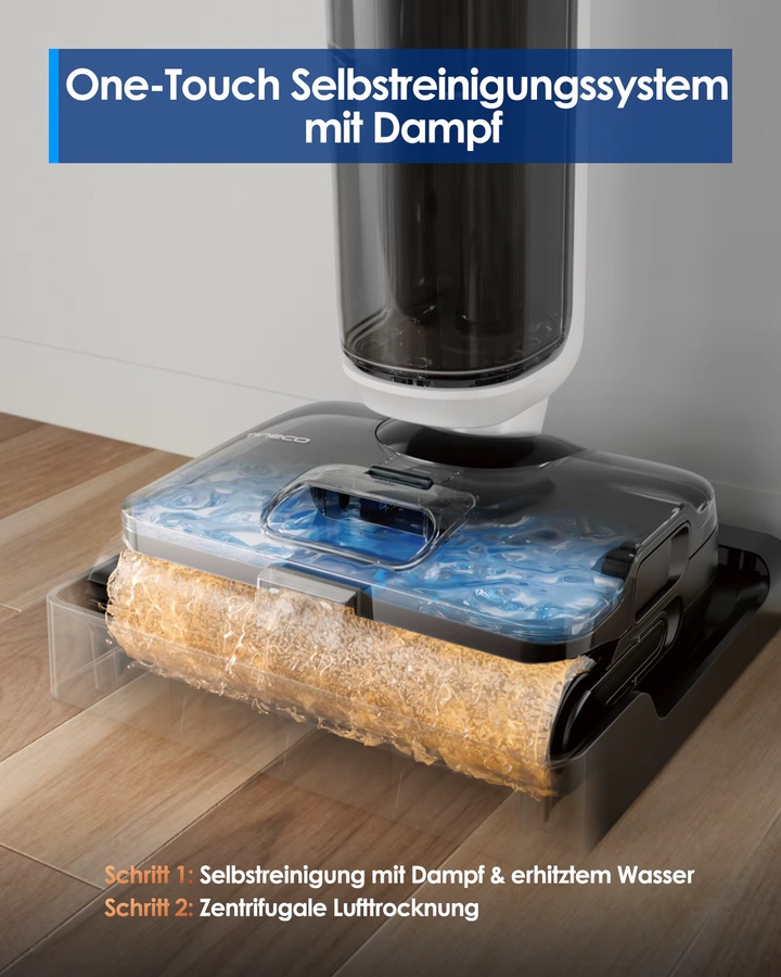Tineco FLOOR ONE S6 Stretch Steam Nass Trockensauger in Weiß mit 160 °C BoostSteam, Anti-Verwicklungs-Design und FlashDry Selbstreinigung - Bild 5