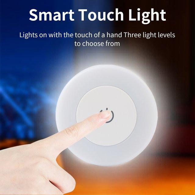 GGBEE Wiederaufladbares Schrank-LED-Nachtlicht mit Touch-Schalter, dimmbare kabellose Wandlampe in Warmweiß für Küche und Schlafzimmer - Bild 1