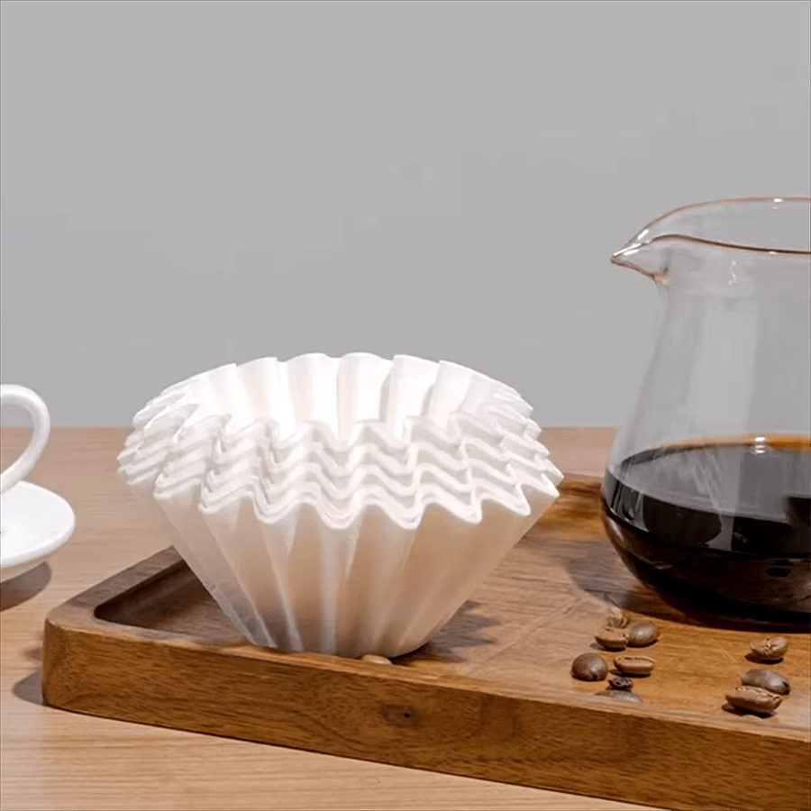 MYVIT Kaffeefilterpapier für 1–4 Tassen, 50 Blatt Barista-Filterpapier in Weiß und Braun für handgebrühten Kaffee und Espresso - Bild 2