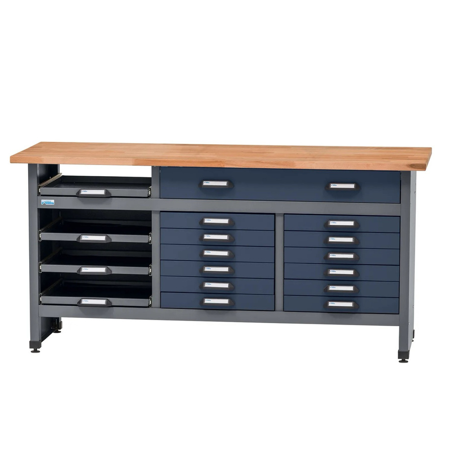 Küpper Werkbank mit 17 Schubladen in Dunkelblau, B/T/H: 170 x 84 x 60 cm - Bild 2